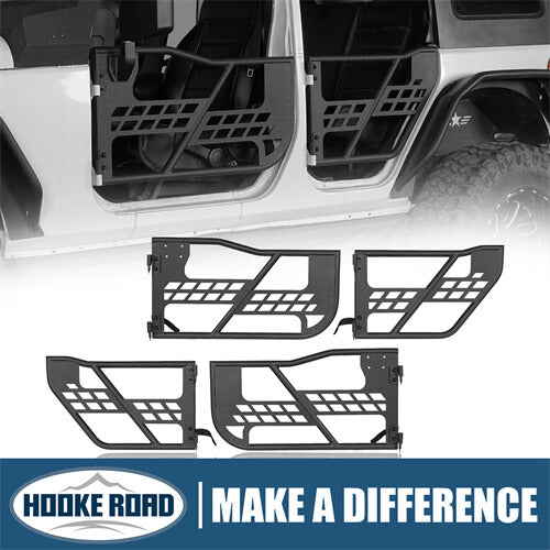 Wrangler JK Offroad Steel Tubular Half Doors (07-18 Jeep Wrangler JK 4  Door) - Hooke Road