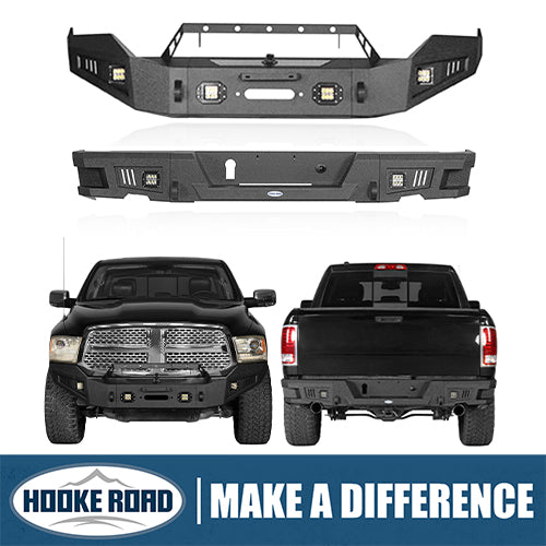 2013-2018 Dodge Ram 1500 Full Width Steel Front Bumper & Rear