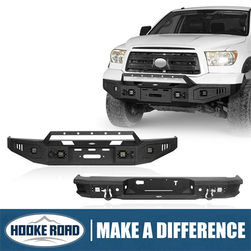 HookeRoad Full Width Front Bumper w/Winch Plate & Rear Bumper w