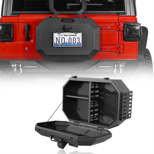 Tailgate Spare Tire Carrier Storage Lock Box Jeep Wrangler Parts 