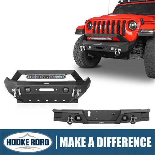 Load image into Gallery viewer, Jeep Gladiator JT Rock Crawler Stubby Front &amp; Rear Bumper (20-24) - HookeRoad b30317003 1
