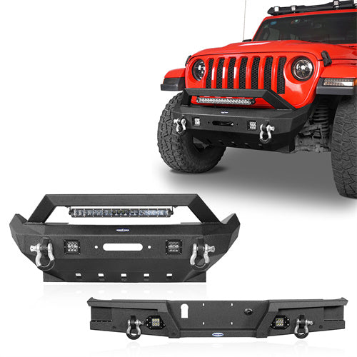 Load image into Gallery viewer, Jeep Gladiator JT Rock Crawler Stubby Front &amp; Rear Bumper (20-24) - HookeRoad b30317003 2
