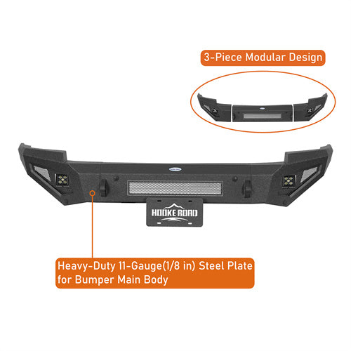 Hooke Road 2014-2015 Chevy Silverado 1500 Front Bumper b9035 11