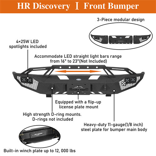 2014-2021 Toyota Tundra Front Bumper with Winch Plate Hooke Road b5010ab 12