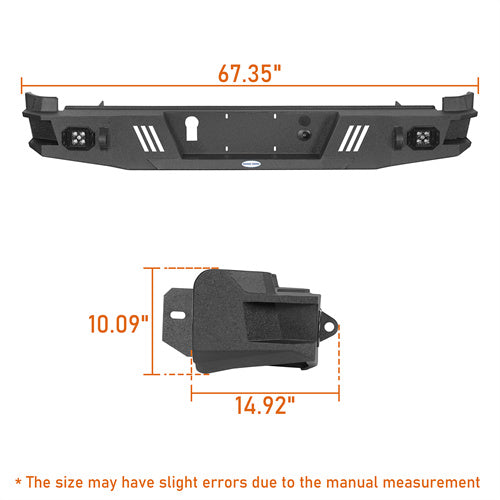 Load image into Gallery viewer, Hooke Road 2015-2022 Chevy Colorado &amp; GMC Canyon Rear Bumper with LED Spotlights, Excluding ZR2 Models b9109s 5
