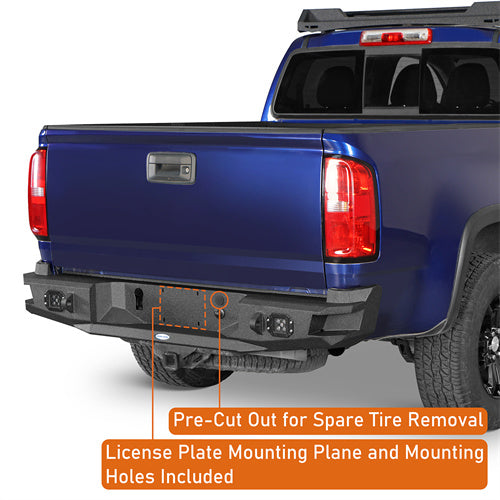 Load image into Gallery viewer, Hooke Road 2015-2022 Chevy Colorado &amp; GMC Canyon Steel Rear Bumper, Excluding ZR2 Models b9110s 11
