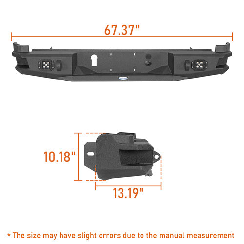 Load image into Gallery viewer, Hooke Road 2015-2022 Chevy Colorado &amp; GMC Canyon Steel Rear Bumper, Excluding ZR2 Models b9110s 6
