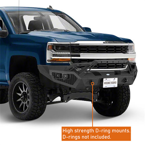 Load image into Gallery viewer, Hooke Road 2016-2018 Chevy Silverado 1500 Front Bumper with Winch Plate &amp; 4 × LED Lights b9038ab 11
