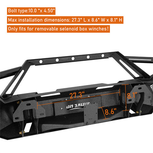 Load image into Gallery viewer, Hooke Road 2016-2018 Chevy Silverado 1500 Front Bumper with Winch Plate &amp; 4 × LED Lights b9038ab 12
