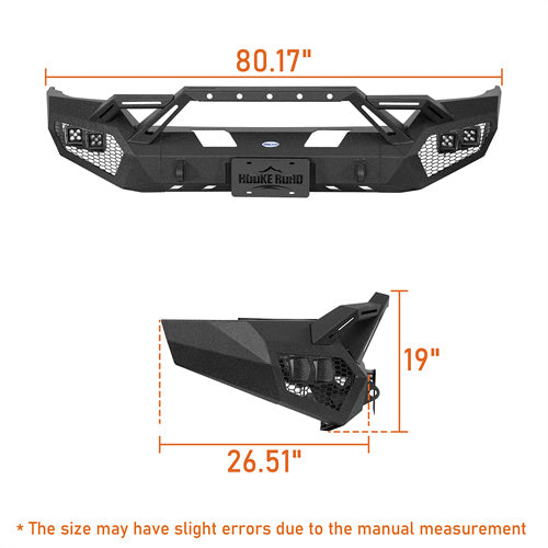 Load image into Gallery viewer, Hooke Road 2016-2018 Chevy Silverado 1500 Front Bumper with Winch Plate &amp; 4 × LED Lights b9038ab 7
