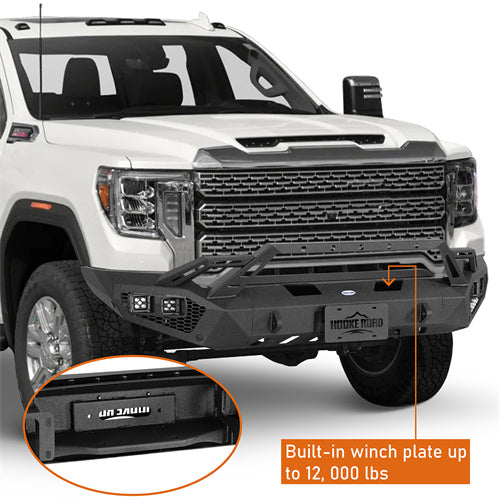 Load image into Gallery viewer, Hooke Road 2020-2023 GMC Sierra 2500HD/3500HD Front Bumper with Winch Plate &amp; 4 × LED Lights b9206ab 10
