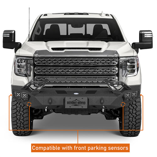 Load image into Gallery viewer, Hooke Road 2020-2023 GMC Sierra 2500HD/3500HD Front Bumper with Winch Plate &amp; 4 × LED Lights b9206ab 13
