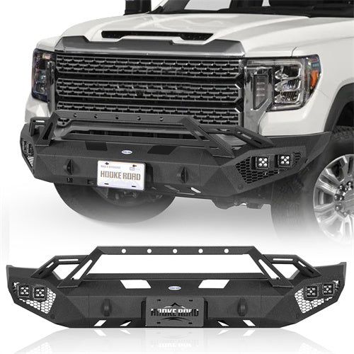 Load image into Gallery viewer, Hooke Road 2020-2023 GMC Sierra 2500HD/3500HD Front Bumper with Winch Plate &amp; 4 × LED Lights b9206ab 1
