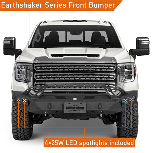 Load image into Gallery viewer, Hooke Road 2020-2023 GMC Sierra 2500HD/3500HD Front Bumper with Winch Plate &amp; 4 × LED Lights b9206ab 9
