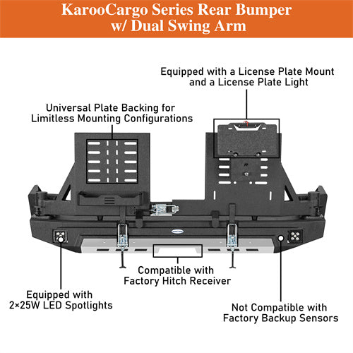 Load image into Gallery viewer, Hooke Road 4Runner Rear Bumper with Tire Carrier &amp; Jerry Can Holder for 2010-2024 Toyota 4Runner b9811ab 11
