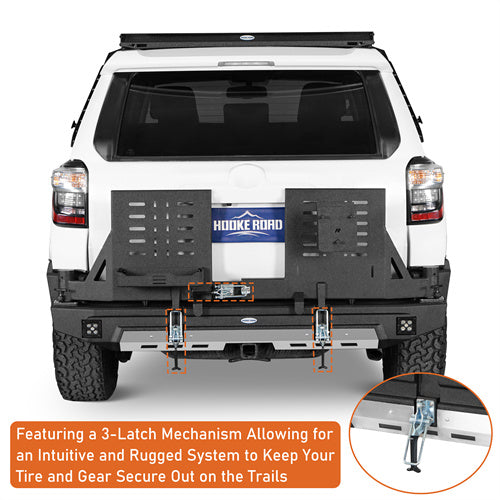 Load image into Gallery viewer, Hooke Road 4Runner Rear Bumper with Tire Carrier &amp; Jerry Can Holder for 2010-2024 Toyota 4Runner b9811ab 9
