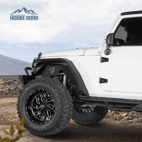 Hooke Road Aftermarket Aluminum Front Inner Fender Liners for 2007-2018 Jeep Wrangler JK b2119s 4