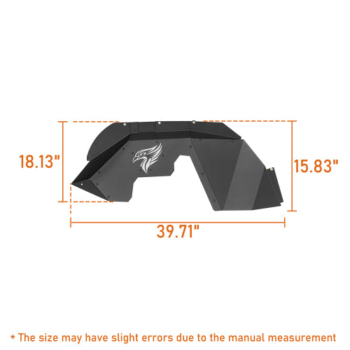 Hooke Road Aftermarket Aluminum Front Inner Fender Liners for 2007-2018 Jeep Wrangler JK b2119s 7