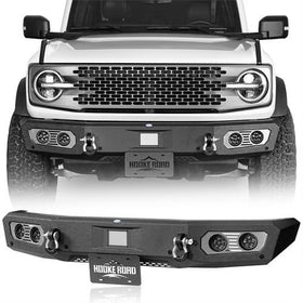 Aftermarket Front Bumper Off Road Parts w/D-Rings & LED Lights For 2021-2023 Ford Bronco - Hooke Road b8922s 2