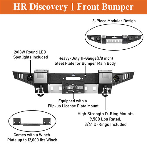 Load image into Gallery viewer, 2007-2018 Jeep Wrangler JK Front Bumper Jeep JK Accessories - Hooke Road b2092s 20（2）
