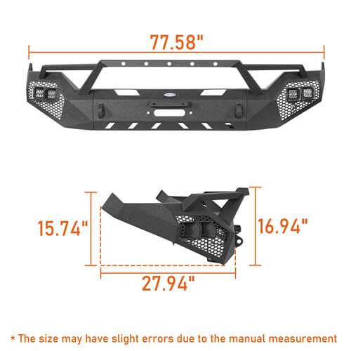 Load image into Gallery viewer, 2013-2018 Ram 1500 Aftermarket Front Bumper 4x4 Truck Parts - Hooke Road b6020s 18
