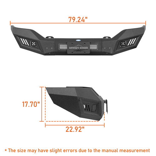 Hooke Road  Aftermarket Front Bumper with LED Spotlights for 2016-2018 GMC Sierra 1500 b9461 7