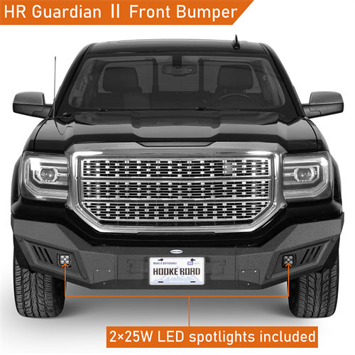 Load image into Gallery viewer, Hooke Road  Aftermarket Front Bumper with LED Spotlights for 2016-2018 GMC Sierra 1500 b9461 9
