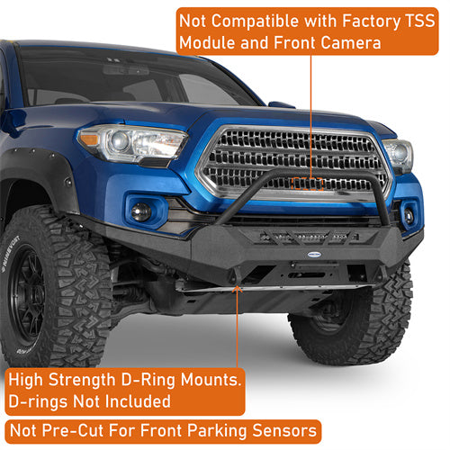 Load image into Gallery viewer, Hooke Road Aftermarket Front Bumper with Winch Plate &amp; LED Light Bar for 2016-2023 Toyota Tacoma 3rd Gen b4220s 10
