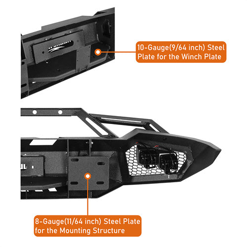 Load image into Gallery viewer, Hooke Road Aftermarket Front Bumper w/ Winch Plate &amp; 4 × LED Lights for 2006-2008 Ram 1500 b6506ab 10
