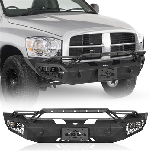 Load image into Gallery viewer, Hooke Road Aftermarket Front Bumper w/ Winch Plate &amp; 4 × LED Lights for 2006-2008 Ram 1500 b6506ab 1
