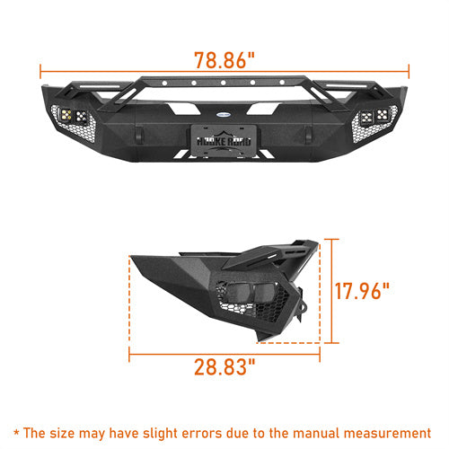 Load image into Gallery viewer, Hooke Road Aftermarket Front Bumper w/ Winch Plate &amp; 4 × LED Lights for 2006-2008 Ram 1500 b6506ab 6
