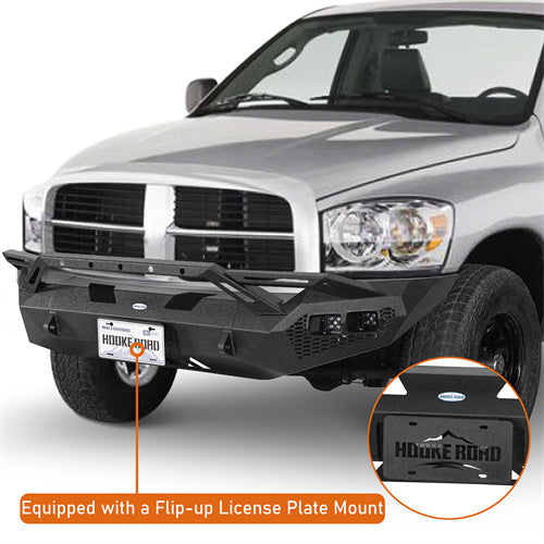 Load image into Gallery viewer, Hooke Road Aftermarket Front Bumper w/ Winch Plate &amp; 4 × LED Lights for 2006-2008 Ram 1500 b6506ab 9
