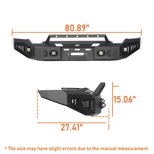 Aftermarket Full-Width GMC Sierra Front Bumper Pickup Truck Parts For 2020-2023 GMC Sierra 2500HD/3500HD - Hooke Road b9205 15