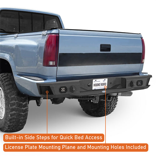 Hooke Road Aftermarket Rear Bumper for 1988-1998 Chevy Silverado 1500/2500 & GMC Sierra 1500/2500 b9301 10