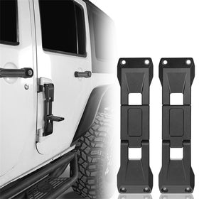 Hooke Road Aluminum Door Hinge Steps for 2007-2018 Jeep Wrangler JK & 2018-2024 JL mmr20140 1