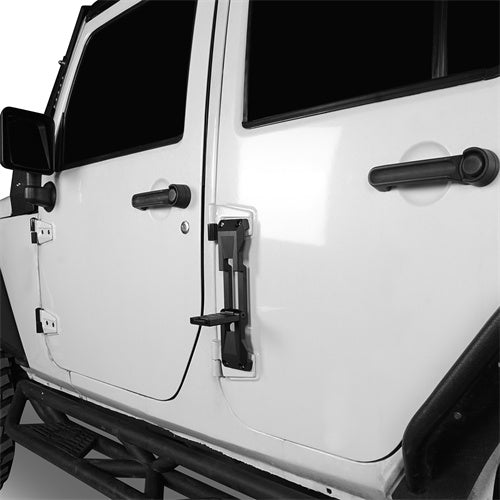 Hooke Road Aluminum Door Hinge Steps for 2007-2018 Jeep Wrangler JK & 2018-2024 JL mmr20140 2