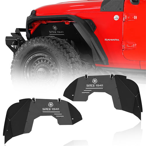 Load image into Gallery viewer, Hooke Road Aluminum Front Inner Fender Liners for 2018-2024 Jeep Wrangler JL &amp; 2020-2024 Gladiator JT b3075s 1
