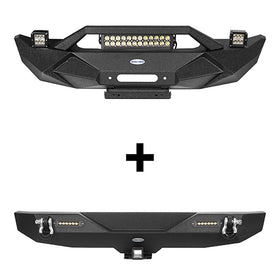 HookeRoad Blade Front Bumper & Different Trail Rear Bumper Combo for 2007-2018 Jeep Wrangler JK JKU Hooke Road HE.2031+2030 2