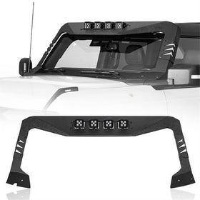 2021-2024 Ford Bronco Madmax Windshield Frame Sun Visor Cowl w/4 LED Light - Hooke Road