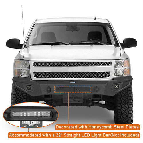 Hooke Road Chevy Silverado 1500 Aftermarket Front Bumper for 2007-2013 Chevy Silverado 1500 2nd Generation b9033 9