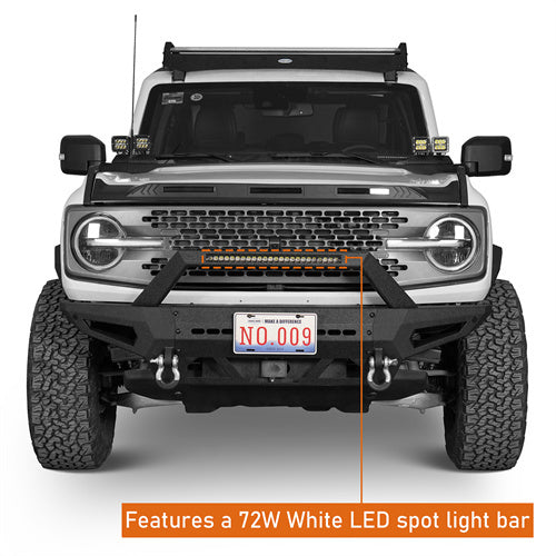 2021-2023 Ford Bronco (Excluding Raptor) DiscoveryⅠFront Bumper w/72W Light Bar - Hooke Road b8912s 14