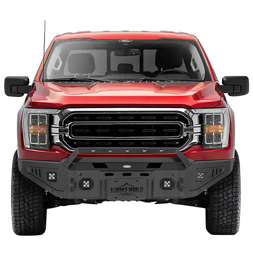 Load image into Gallery viewer, Hooke Road 2021-2023 Ford F-150 Front Bumper w/ Winch Plate &amp; LED Spotlights Excluding Raptor b8300 2
