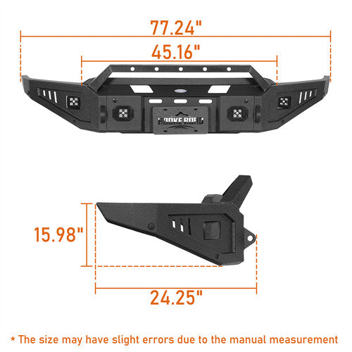 Load image into Gallery viewer, Hooke Road 2021-2023 Ford F-150 Front Bumper w/ Winch Plate &amp; LED Spotlights Excluding Raptor b8300 7
