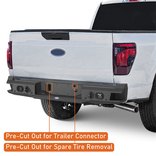 Hooke Road Ford F-150 Rear Bumper w/Spotlights for 2021-2024 Ford F-150, Excluding Raptor & Tremor b8303 12