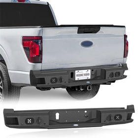 Hooke Road Ford F-150 Rear Bumper w/Spotlights for 2021-2024 Ford F-150, Excluding Raptor & Tremor b8303 1