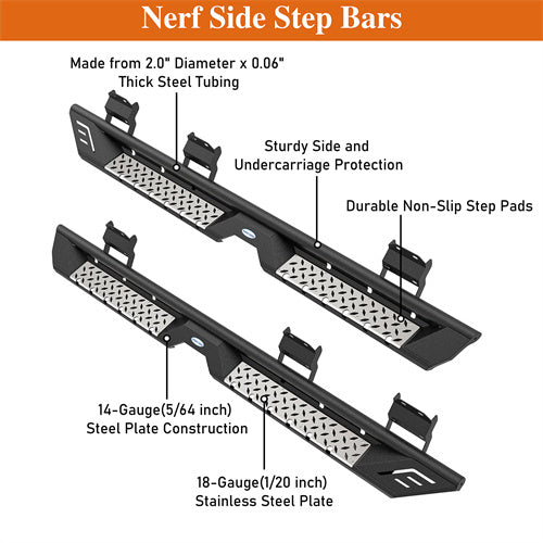 Hooke Road Side Steps Running Boards for 2015-2024 Ford F-150 SuperCrew 2017-2024 F-250 F-350 Crew Cab b8285 11