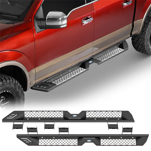 Load image into Gallery viewer, Hooke Road Side Steps Running Boards for 2015-2024 Ford F-150 SuperCrew 2017-2024 F-250 F-350 Crew Cab b8285 1
