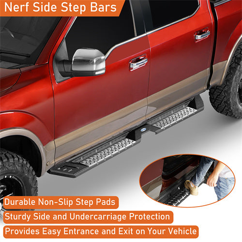 Load image into Gallery viewer, Hooke Road Side Steps Running Boards for 2015-2024 Ford F-150 SuperCrew 2017-2024 F-250 F-350 Crew Cab b8285 9
