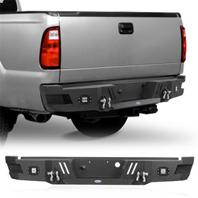 Ford F-250 Replacement Rear Bumper with LED White Square Floodlights for 2011-2016 F-250 B8524 1