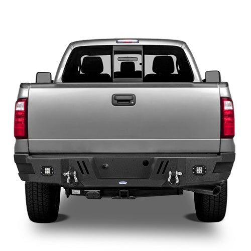 Ford F-250 Replacement Rear Bumper with LED White Square Floodlights for 2011-2016 F-250 B8524 2